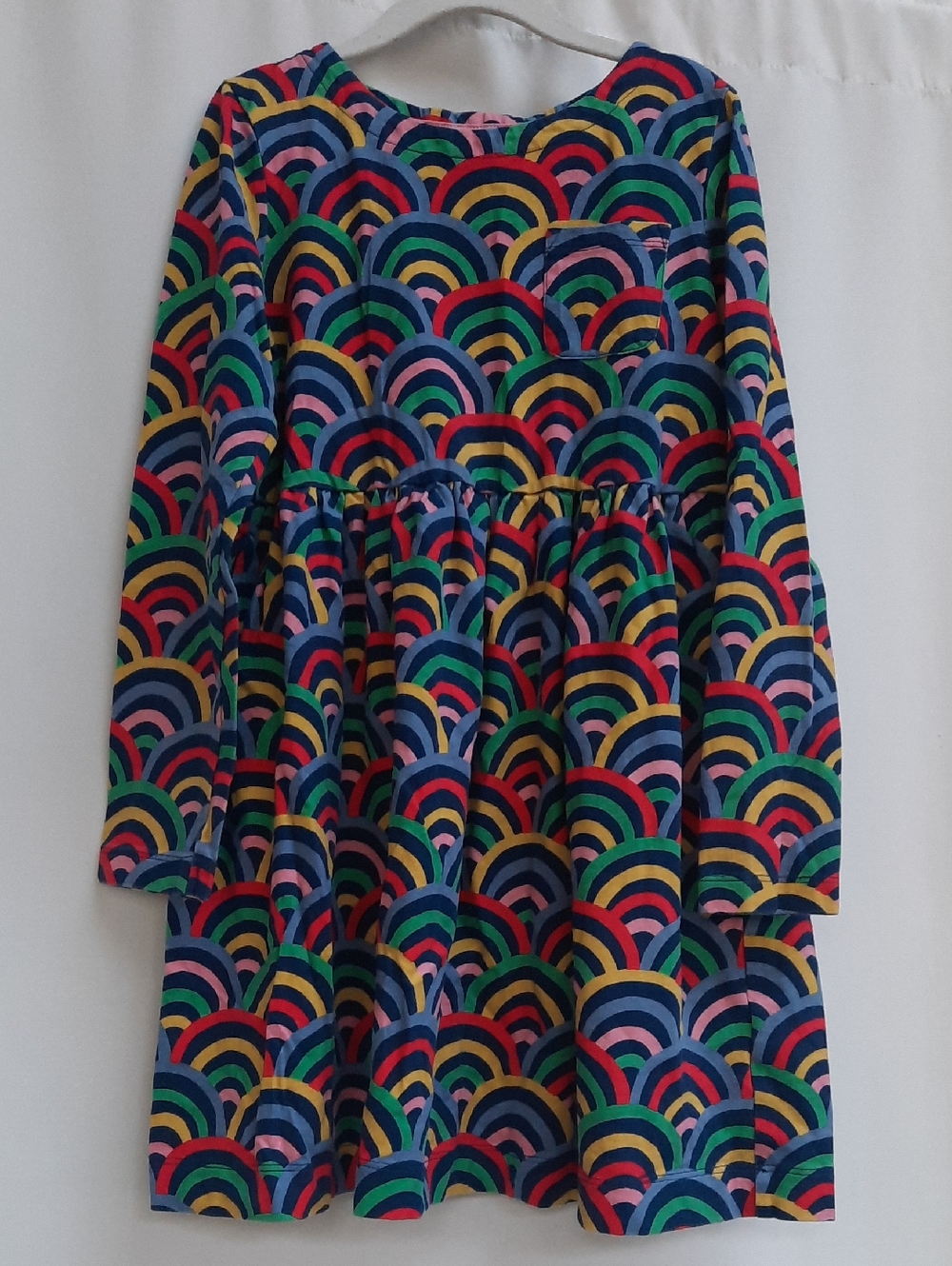 Mini Boden Rainbow Fun Printed Jersey Cotton Dress Size 8-9
